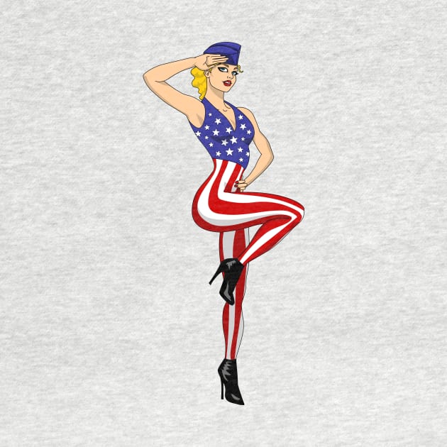 4th Of July Pin Up Girl by AnishaCreations